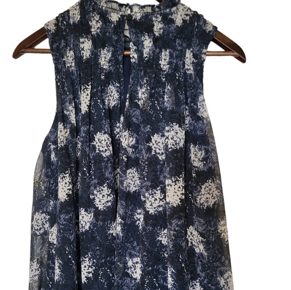 Joie Flowy Mini Dress Baltic Print Womens Medium Wedding Guest Cocktail Party - Picture 7 of 13